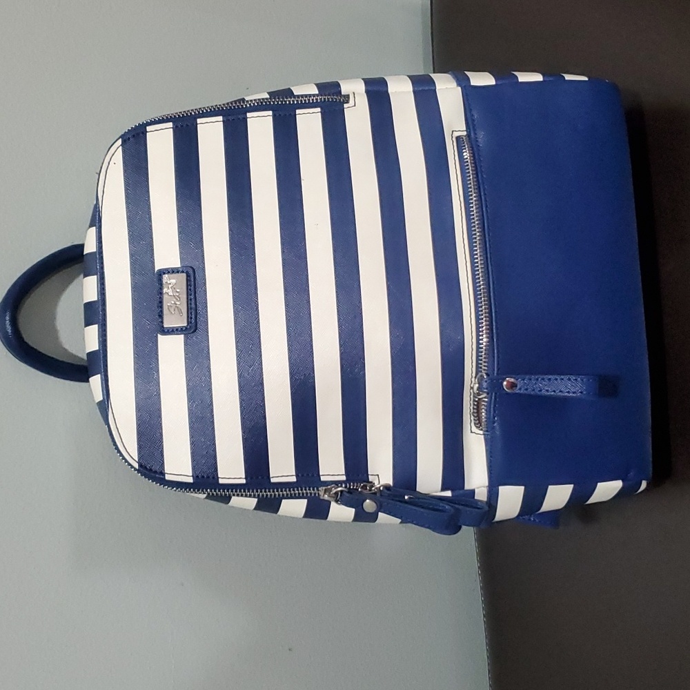 Blue stripped backpack